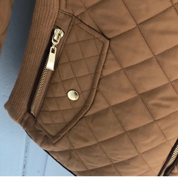 Active USA Camel Diamond Quilted Jacket Size Small - Picture 12 of 13